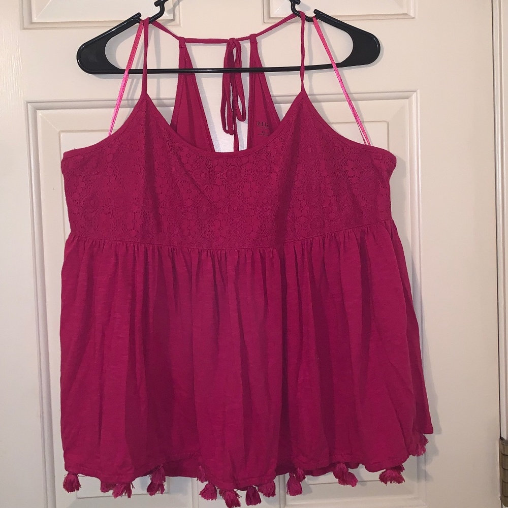 Pink Spaghetti Strap Top